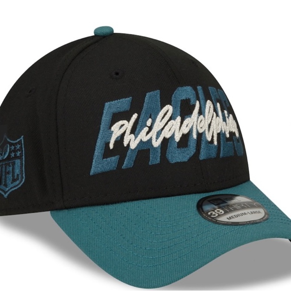 Men's New Era Black/Midnight Green Philadelphia Eagles 2022 NFL Draft 39THIRTY🦅